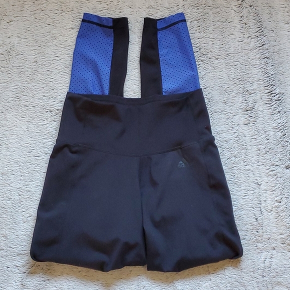 adidas Pants - Adidas leggings size small black blue cut-out legs